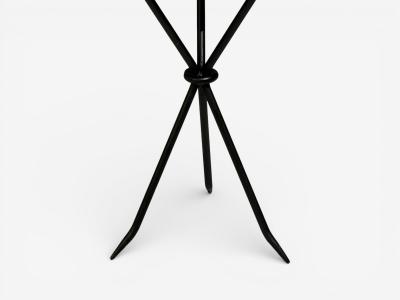 Jean Michel Frank Jean Michel Frank Style Side Tables Iron Travertine 20th c 