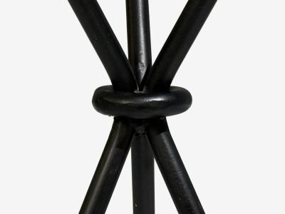 Jean Michel Frank Jean Michel Frank Style Side Tables Iron Travertine 20th c 