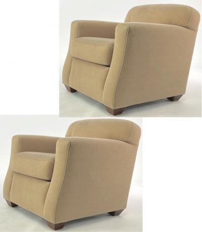 Jean Michel Frank Jean Michel Frank attributed pair of club chair with tapered end leg