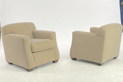 Jean Michel Frank Jean Michel Frank attributed pair of club chair with tapered end leg