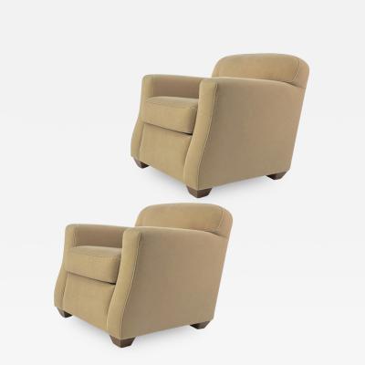 Jean Michel Frank Jean Michel Frank attributed pair of club chair with tapered end leg