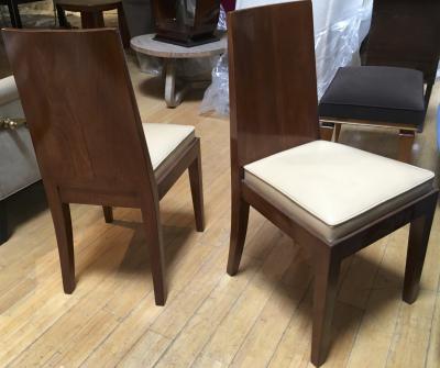 Jean Michel Frank Jean Michel Frank in the style Pair of Walnut Refined Chairs