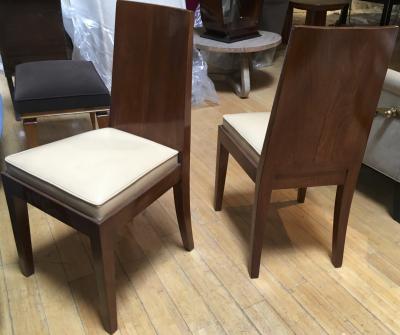 Jean Michel Frank Jean Michel Frank in the style Pair of Walnut Refined Chairs
