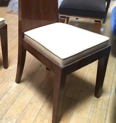 Jean Michel Frank Jean Michel Frank in the style Pair of Walnut Refined Chairs