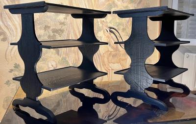 Jean Michel Frank Jean Michel Frank style pair of 3 tier side tables