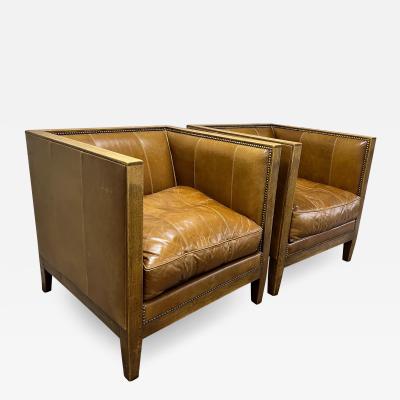 Jean Michel Frank Jean Michel Frank style pair of cubic chairs