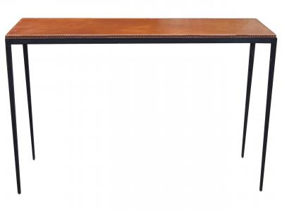 Jean Michel Frank Leather Top Console Tables