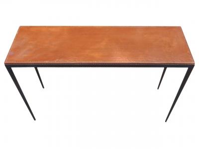 Jean Michel Frank Leather Top Console Tables