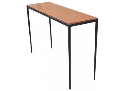 Jean Michel Frank Leather Top Console Tables