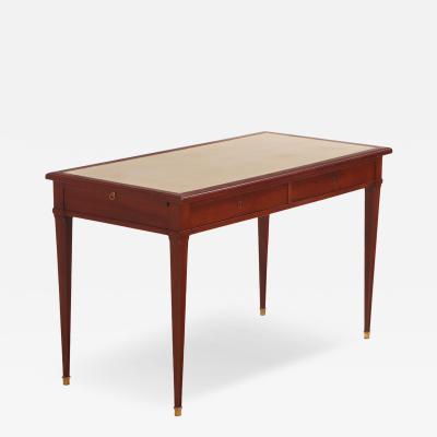 Jean Michel Frank Leather Top Mahogany Writing Desk in the manner of Jean Michel Frank C 1940