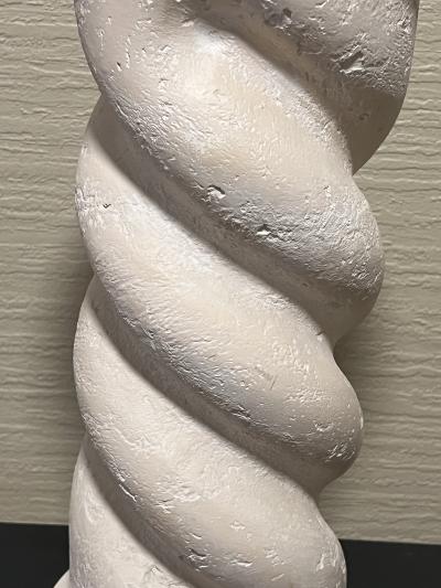 Jean Michel Frank MODERNIST PAIR OF SPIRAL PLASTER COLUMN LAMPS IN THE MANNER OF JEAN MICHEL FRANK