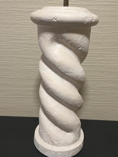 Jean Michel Frank MODERNIST PAIR OF SPIRAL PLASTER COLUMN LAMPS IN THE MANNER OF JEAN MICHEL FRANK