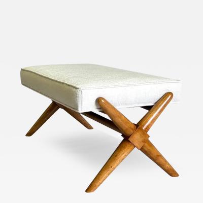 Jean Michel Frank Mid Century Modern Neoclassical Hardwood Bench in the style of Jean Michel Frank