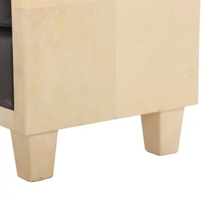 Jean Michel Frank Modernist Style Parchment Upholstered Bench in the manner of Jean Michel Frank 