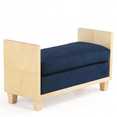 Jean Michel Frank Modernist Style Parchment Upholstered Bench in the manner of Jean Michel Frank