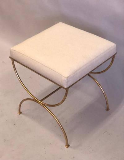 Jean Michel Frank Pair French Modern Neoclassical Gilt Iron Benches Style of Jean Michel Frank
