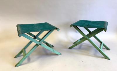 Jean Michel Frank Pair French Modern Neoclassical Stools Benches style of Jean Michel Frank 1930