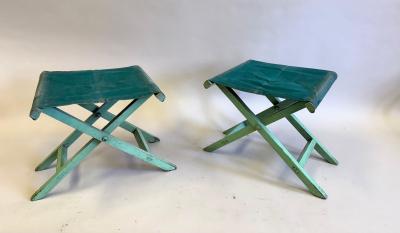 Jean Michel Frank Pair French Modern Neoclassical Stools Benches style of Jean Michel Frank 1930