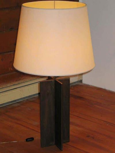 Jean Michel Frank Pair of Cross Form Table Lamps in the Manner of Jacques Quinet