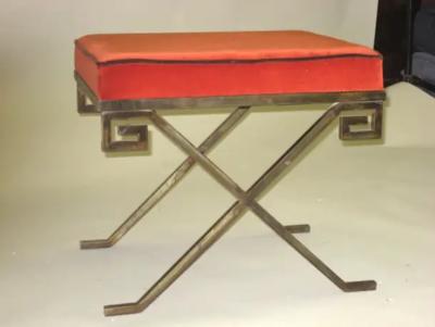 Jean Michel Frank Pair of French Bronzed Iron Stools Benches after Jean Michel Frank