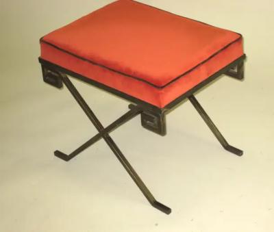 Jean Michel Frank Pair of French Bronzed Iron Stools Benches after Jean Michel Frank