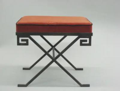 Jean Michel Frank Pair of French Bronzed Iron Stools Benches after Jean Michel Frank