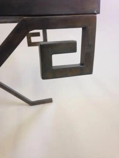 Jean Michel Frank Pair of French Bronzed Iron Stools Benches after Jean Michel Frank