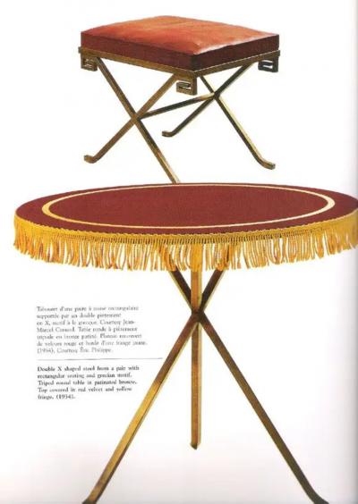 Jean Michel Frank Pair of French Bronzed Iron Stools Benches after Jean Michel Frank