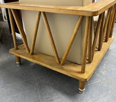 Jean Michel Frank Pair of French Cerused Oak Lounge Chairs in the Style of Jean Michel Frank