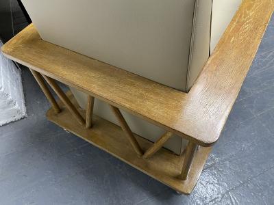 Jean Michel Frank Pair of French Cerused Oak Lounge Chairs in the Style of Jean Michel Frank