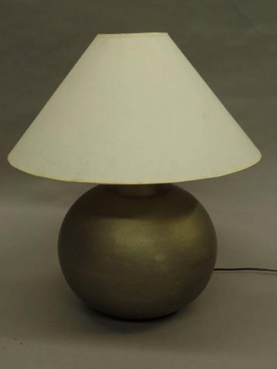 Jean Michel Frank Pair of French Hand Hammered Brass Matte Nickel Table Lamps Jean Michel Frank