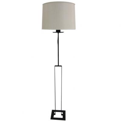 Jean Michel Frank Pair of French Modern Minimalist Wrought Iron Floor Lamps Jean Michel Frank