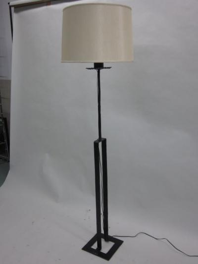 Jean Michel Frank Pair of French Modern Minimalist Wrought Iron Floor Lamps Jean Michel Frank