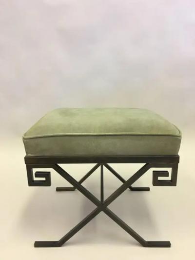Jean Michel Frank Pair of French Modern Neoclassical Benches in the Style of Jean Michel Frank