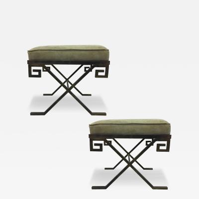 Jean Michel Frank Pair of French Modern Neoclassical Benches in the Style of Jean Michel Frank