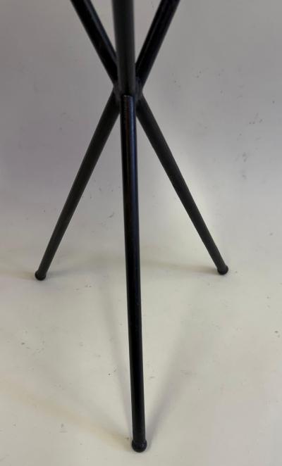 Jean Michel Frank Pair of French Modern Neoclassical Iron Stone Side Tables Jean Michel Frank