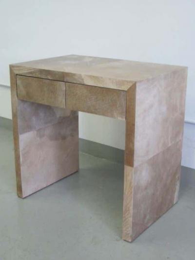 Jean Michel Frank Pair of French Parchment Nightstands in the style of Jean Michel Frank