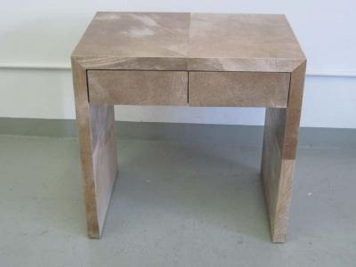 Jean Michel Frank Pair of French Parchment Nightstands in the style of Jean Michel Frank