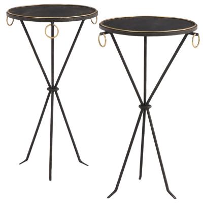 Jean Michel Frank Pair of Gueridon Style Iron Bronze Drinks Tables manner of Jean Michel Frank 