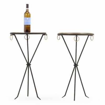 Jean Michel Frank Pair of Gueridon Style Iron Bronze Drinks Tables manner of Jean Michel Frank 