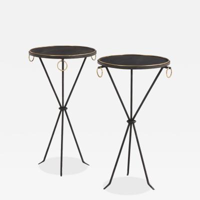 Jean Michel Frank Pair of Gueridon Style Iron Bronze Drinks Tables manner of Jean Michel Frank 