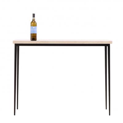 Jean Michel Frank Pair of Iron and Italian Botticino Marble Console Tables 