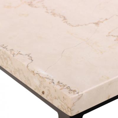 Jean Michel Frank Pair of Iron and Italian Botticino Marble Console Tables 