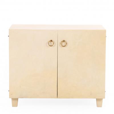 Jean Michel Frank Pair of Parchment Covered Cabinets in the manner of Jean Michel Frank C 1950 