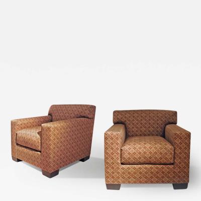 Jean Michel Frank Pair of Upholstered Club Chairs