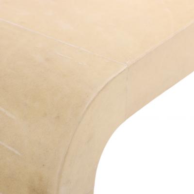 Jean Michel Frank Parchment Covered Waterfall Console in the manner of Jean Michel Frank 