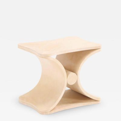 Jean Michel Frank Parchment covered stool or end table in the manner of Jean Michel Frank 