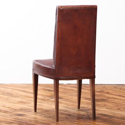 Jean Michel Frank Set of 6 French Wood and Leather Dining Chairs C 1940