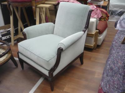 Jean Michel Frank Style of J M Frank Neo Classic Pair of Lounge Chairs Newly Covered in Velvet