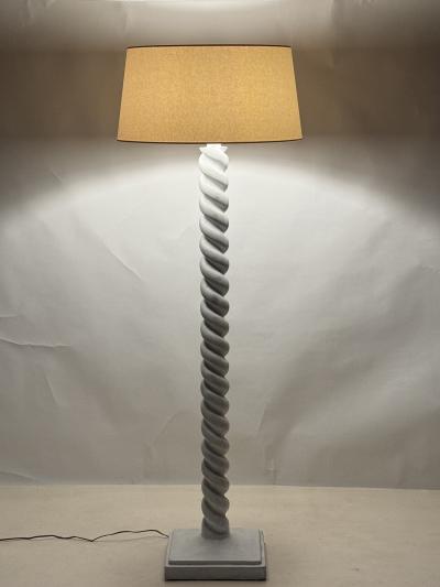 Jean Michel Frank Torsade Plaster Floor Lamp in the style of Jean Michel Frank
